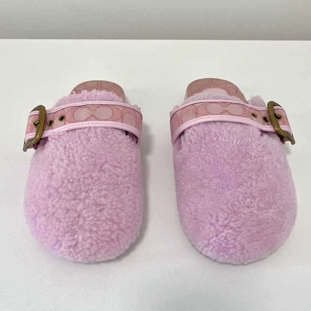Coach Pink Shearling Slip-On Shoes - Picture 7 of 15